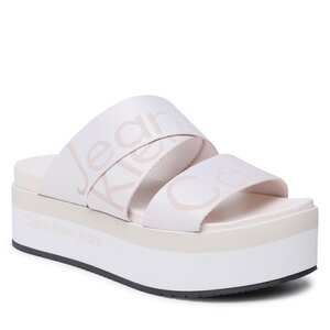 Šľapky Calvin Klein Jeans - Flatform Sandal Webbing YW0YW00966 Ancient White YBH.