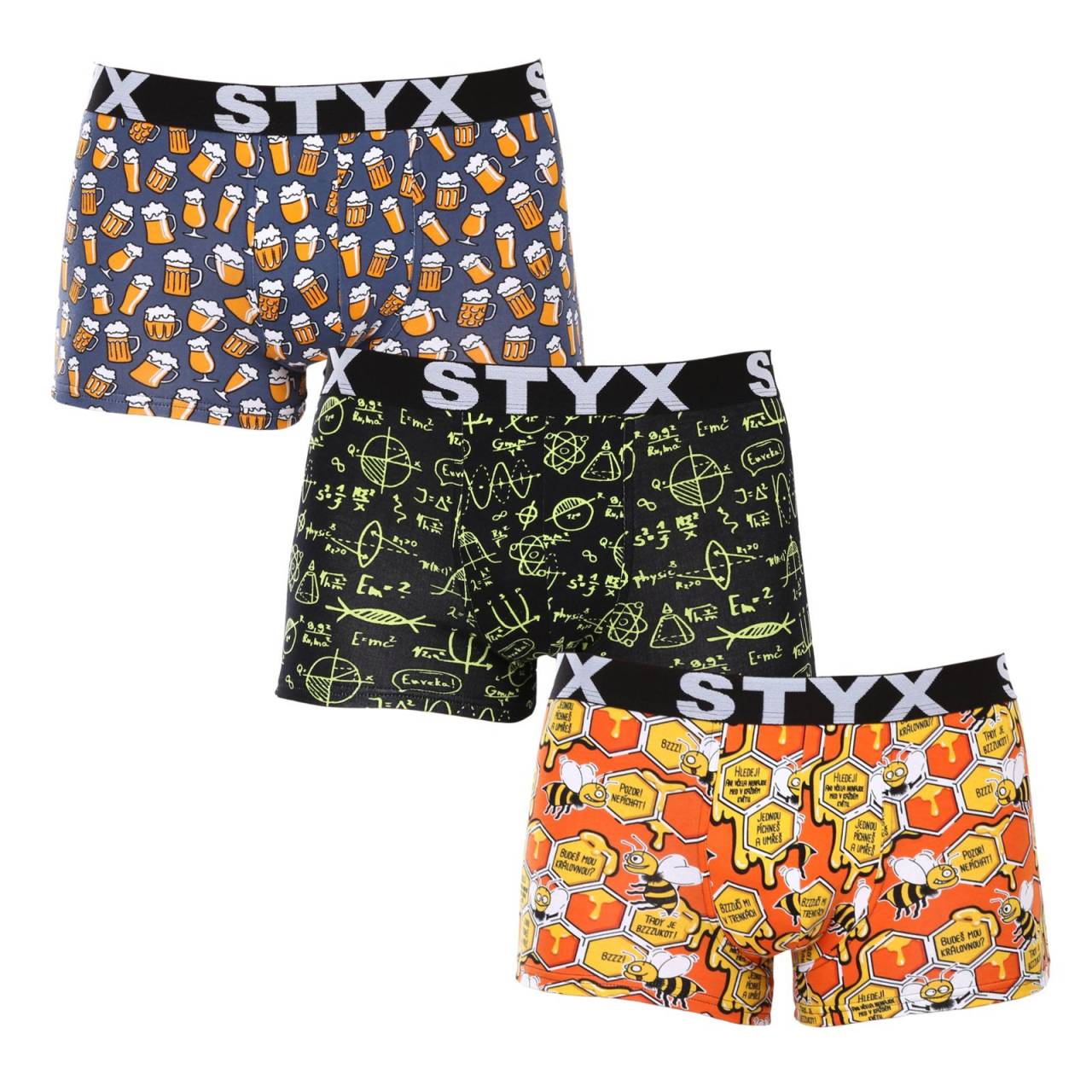 3PACK pánske boxerky Styx art športová guma viacfarebné (3G13724) M, trenky.