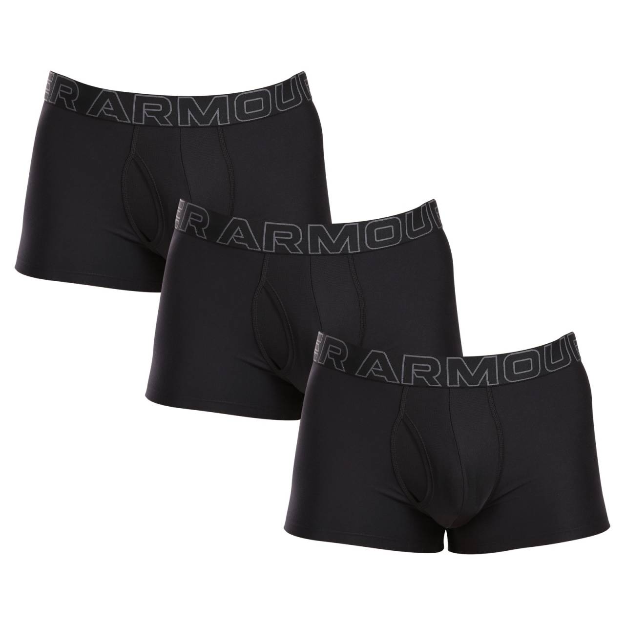 3PACK pánske boxerky Under Armour čierné (1383882 001) 5XL, trenky.
Keď ide o spodnú bielizeň pre aktívny životný štýl, nemali by ste robiť kompromisy.
Funkčný materiál pre každú výzvu
Boxerky sú vyrobené zo zmesi polyesteru a elastanu - táto kombinácia zaručuje vysokú odolnosť, ľahkosť a rýchlo odvádza vlhkosť od tela.
Dômyselný dizajn, ktorý drží tvar
Kratšie nohavičky vám poskytujú maximálnu voľnosť pohybu v každej situácii a tkaná guma s logom drží boxerky pevne na mieste a nikde sa nezarezáva.
Prečo by boxerky Under Armour nemali chýbať vo vašom šatníku

Funkčný materiál odvádzajúci vlhkosť.
Kratšie nohavičky pre úplné pohodlie.
Technický strih pre voľnosť pohybu.

Spodná bielizeň Under Armour, ktorá vás podporí pri akejkoľvek aktivite
Spodná bielizeň Under Armour je navrhnutá tak, aby vám umožnila podať životný výkon - a je jedno, či sa chystáte na horolezecký výstup alebo náročnú pracovnú schôdzku.
Ako sa starať o boxerky Under Armour
S trochou starostlivosti vás boxerky Under Armour udržia vo forme a pripravené zvládnuť každý deň naplno.

Pranie: Per je na 30 °C.
Sušenie: Nevhodné pre sušičku.
Žehlenie: Nežehliť.

Tip: Vaša obľúbená spodná bielizeň si zaslúži šetrné zaobchádzanie.