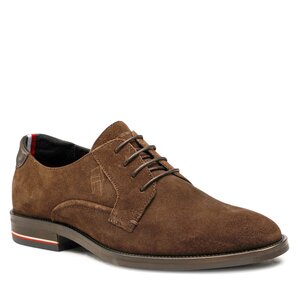 Poltopánky Tommy Hilfiger - Signature Hilfiger Suede Shoe FM0FM04215 Cocoa GT6.
