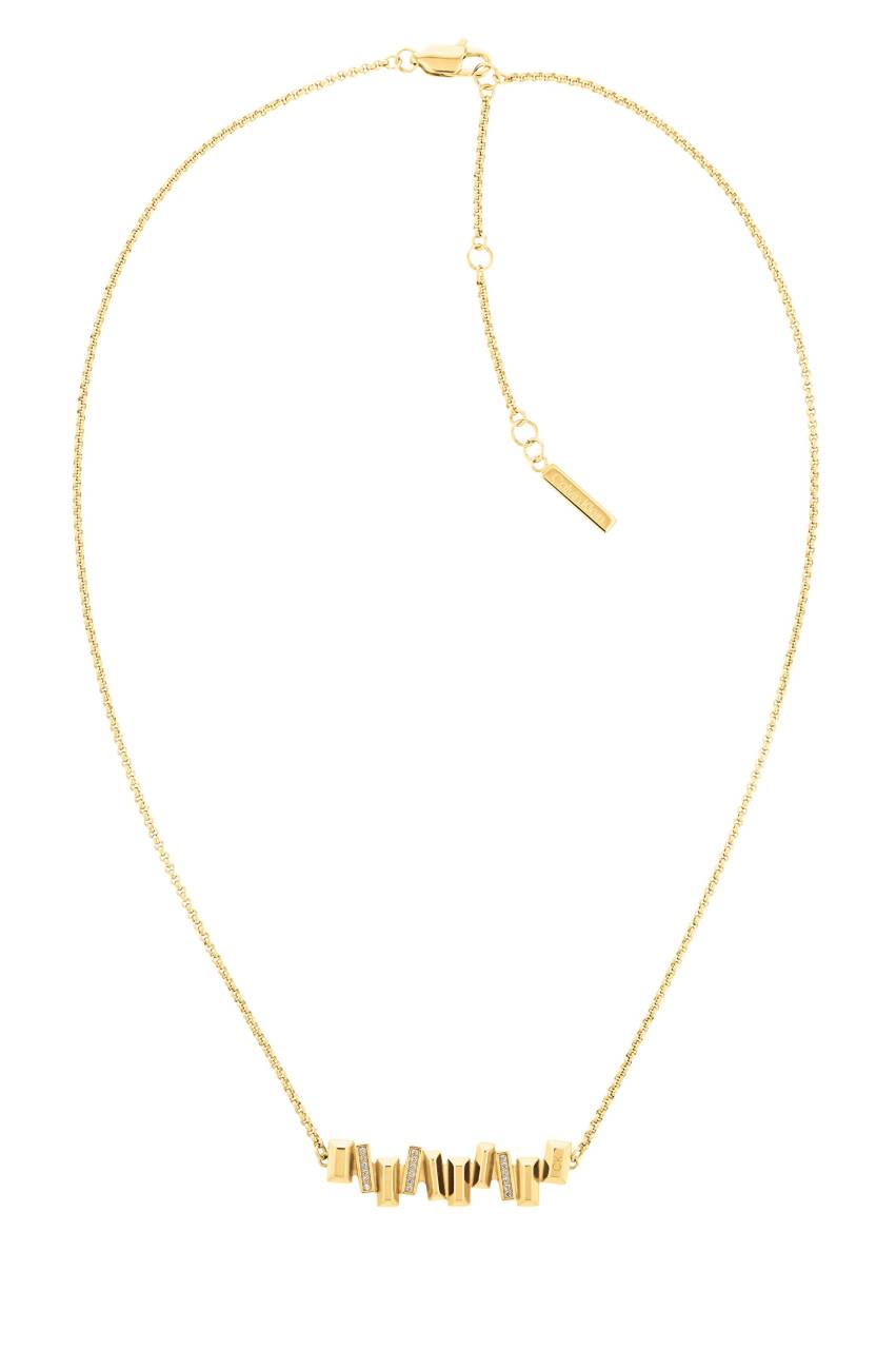 Calvin Klein Slušivý pozlátený náhrdelník s kryštálmi Luster 35000229.