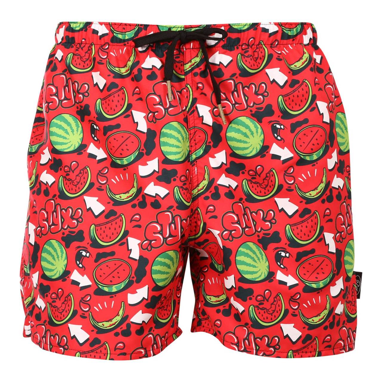 Pánske plavky Styx melóny (X1459) XL.
Zvoľte originálny štýl, pohodlie a kvalitu s pánskymi plavkami Styx – českou značkou, ktorá vie, ako zaujať.
Odolný materiál pripravený na akciu
Plavky sú vyrobené z kvalitného umelého vlákna, čo znamená maximálnu odolnosť voči vode, rýchle schnutie a dlhú životnosť.
Originálne potlače a pohodlný strih
Značka Styx si zakládá na nápaditém a odvážném designu – a tyto plavky jsou toho jasným důkazem.
Prečo by si mal určite vyskúšať plavky Styx

Vyrobené v Českej republike: Podpora domácej kvality a miestnej výroby.
Výrazný štýl: Originálny potlač, ktorý si každý zapamätá.
Praktický a pohodlný strih: Ideálne na pláž, k bazénu aj na voľný čas.

Kvalita z Česka, to je spodná bielizeň Styx
Spodná bielizeň Styx je kompletne vyrobená v Českej republike.
Ako sa starať o pánske plavky Styx
Aby ti plavky vydržali dlho v perfektnom stave, odporúčame dodržiavať nasledujúce pokyny na údržbu.

Pranie: Plavky perte na 30 ° C, ideálne naruby, aby sa ochránil potlač.
Sušenie: Nesušte v sušičke.
Žehlenie: Plavky môžete žehliť na nízku teplotu, ale ideálne z rubu a ľan v prípade potreby.

Tip: Vybrat si plavky, ktoré ti skvele padnú a podčiarknu tvoj štýl, môže byť beh na dlhú trať.