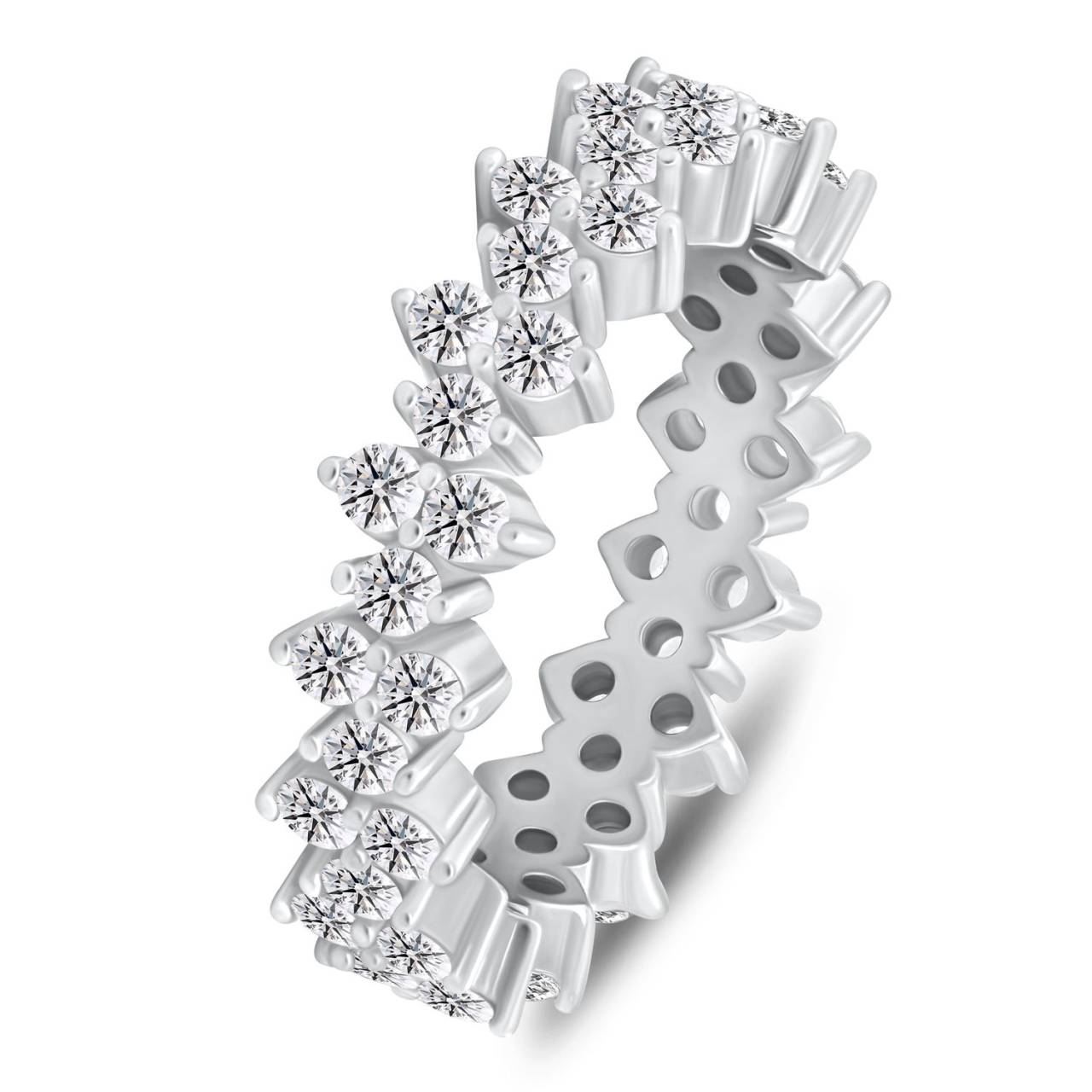 Brilio Silver Strieborný prsteň s trblietavými zirkónmi RI137W 48 mm.