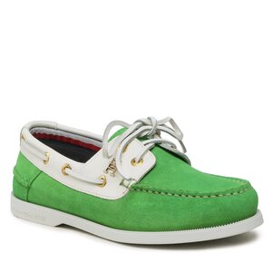 Poltopánky Tommy Hilfiger - Th Boat Shoe FW0FW07066 Spring Lime LWY.