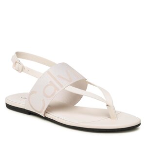 Sandále Calvin Klein Jeans - Flat Sandal Toepost Webbing YW0YW00956 Ancient White YBH.