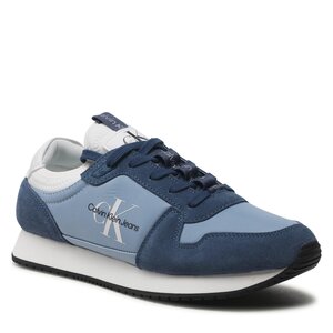 Sneakersy Calvin Klein Jeans - Runner Sock Laceup Ny-Lth YM0YM00553 Iceland Blue/Dark Denim/White 0G1.