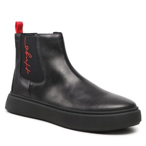 Členková obuv s elastickým prvkom Hugo - Allen 50487432 10214643 01 Black 001.