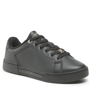 Sneakersy Tommy Hilfiger - Court Snaker With Lace Hardware FW0FW06908 Blach/Gold 0GL.