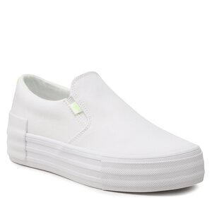 Tenisky Calvin Klein Jeans - Vulc Flatf Bold Slipon Fluo Cont YW0YW00905 White/Safety Yellow 0K8.