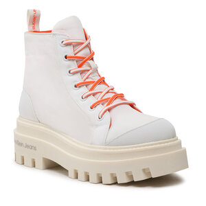 Členková obuv Calvin Klein Jeans - Toothy Combat Boot Softny YW0YW00948 White YBR.