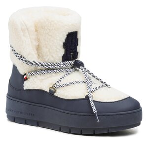 Členková obuv Tommy Hilfiger - Th Faux Fur Snow Bootie FW0FW06850 Space Blue DW6.
