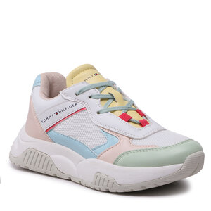 Sneakersy Tommy Hilfiger - Low Cut Lace-Up Sneaker T3A9-32740-1470 S White/Multicolor.