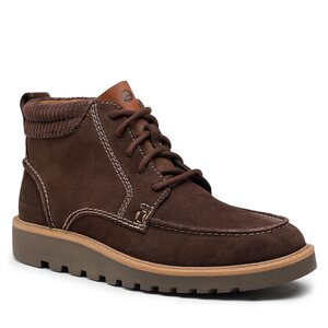 Šnurovacia obuv Clarks - Barnes Mid 261675657 Dark Brown Suede.