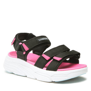 Topánky Lumberjack - SANDAL BLACK/FUXIA.