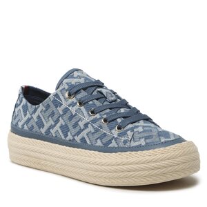 Tenisky Tommy Hilfiger - Vulc Rope Monogram Denim FW0FW07112 Blue Denim Monogram 0G3.