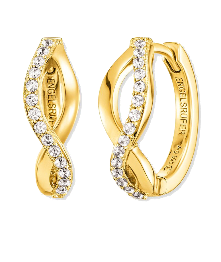 Engelsrufer Pozlátené náušnice s čírymi kubickými zirkónmi Paradise ERE-PARA-ZIG-CR.