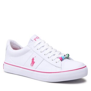 Sneakersy Polo Ralph Lauren - Sayer RF104120 White Smooth/Pink w/ Pink PP & Beads.