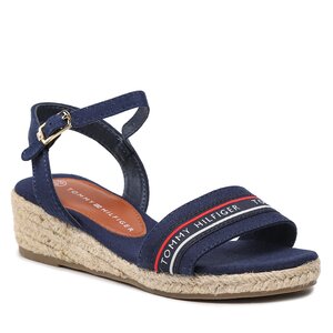 Espadrilky Tommy Hilfiger - Rope Wedge Sandal T3A7-32777-0048 M Blue.