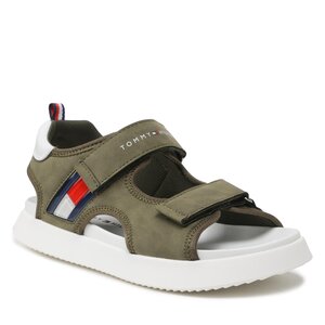 Sandále Tommy Hilfiger - Flag Velcro Sandal T3B2-32906-1355 S Military/Green 414.