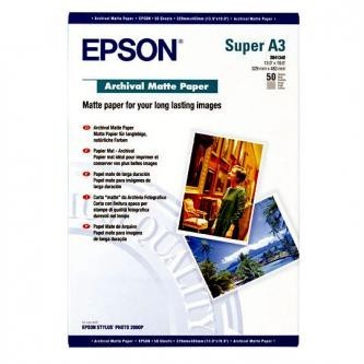Epson Archival Matte Paper S041340 C13S041340, 33x48cm, 50ks, atramentový, biely, foto papier.