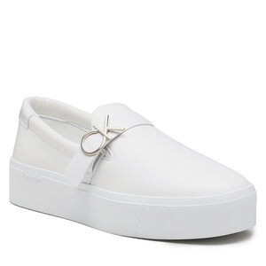 Sneakersy Calvin Klein - Flatform Cup Slip On W/Hw HW0HW01516 Triple White 0K4.