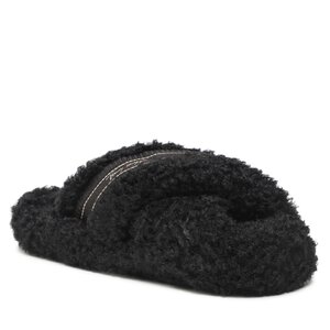 Papuče Tommy Hilfiger - Sherpa Fur Home Slippers Straps FW0FW06576 Black BDS.