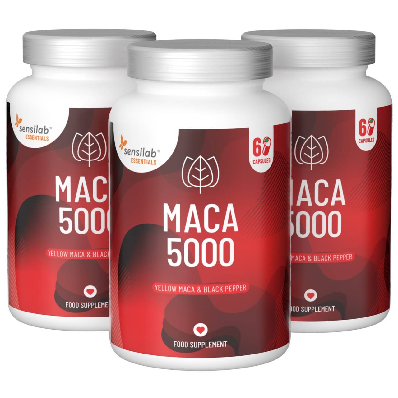 Essentials Maca 5000 vysoká dávka – Vegan, 180 kapsúl.