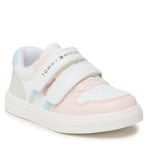 Sneakersy Tommy Hilfiger - Flag Low Cut Velcro Sneaker T1A9-32690-1355 S White/Multicolor X256.