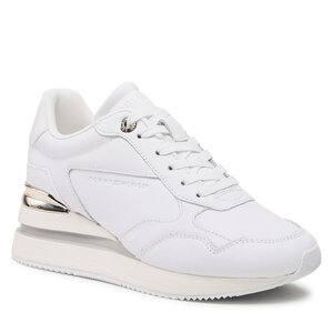 Sneakersy Tommy Hilfiger - Wedge Sneaker With Gold FW0FW07031 White YBS.
