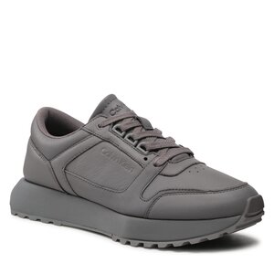 Sneakersy Calvin Klein - Low Top Lace Up Lth HM0HM00747 Grey Asphalt PQ6.