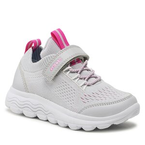 Sneakersy Geox - J Spherica Girl J26GYB06KBCC1024 S Lt Grey/Fuchsia.