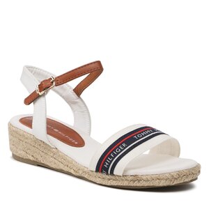 Espadrilky Tommy Hilfiger - Rope Wedge T3A7-32777-0048X100 S White/Tobacco X100.