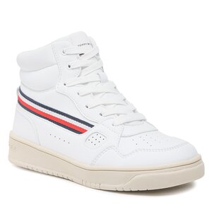 Sneakersy Tommy Hilfiger - Stripes High Top Lace-Up Sneaker T3X9-32851-1355 S White 100.