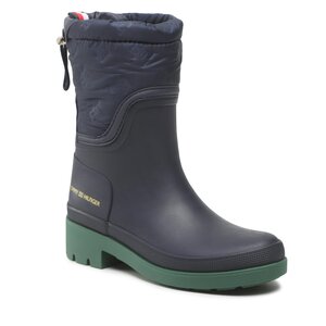 Gumáky Tommy Hilfiger - Ankle Rainboot With Monogram FW0FW06848 Space Blue DW6.