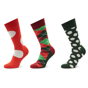 Súprava 3 párov vysokých pánskych ponožiek Happy Socks - XHCG08-4300 Farebná.
