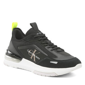 Sneakersy Calvin Klein Jeans - Comfair Runner Su-Mesh Mono YM0YM00585 Black/Safety Yellow 00X.