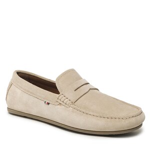 Mokasíny Tommy Hilfiger - Casual Hilfiger Suede Driver FM0FM04271 Beige AEG.