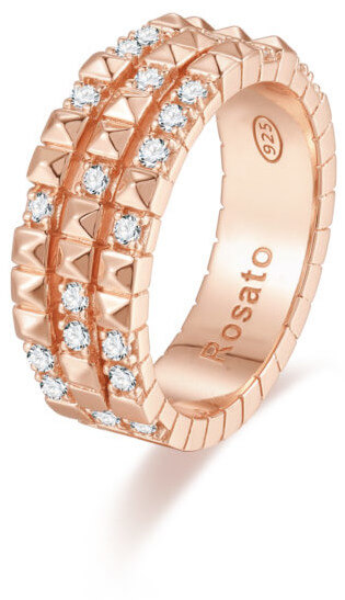 Rosato Originálne bronzový prsteň so zirkónmi cubic RZA016 54 mm.