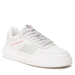 Sneakersy Calvin Klein Jeans - Chunky Cupsole High/Low Freq YM0YM00613 White/Oyster Mushroom/Firecracker 0LG.