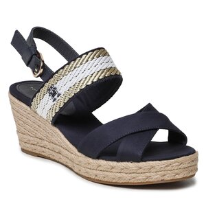 Espadrilky Tommy Hilfiger - Golden Webbing Mid Wedge FW0FW07090 Space Blue DW6.
