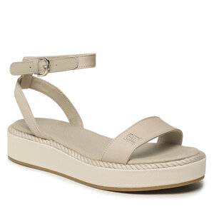 Sandále Tommy Hilfiger - Rope Flatform FW0FW07019 Sandalwood RBT.