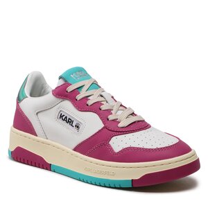 Sneakersy KARL LAGERFELD - KL63021 White Lthr W/Pink.