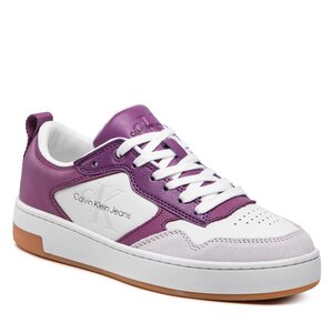 Sneakersy Calvin Klein Jeans - Basket Cupsole Low Lth Mono W YW0YW00876 Amethyst/White/Ghost Grey 0KE.