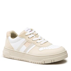 Sneakersy Tommy Hilfiger - Flag Low Cut Lace-Up Sneaker T3X9-32870-1467 S Beige/White X044.