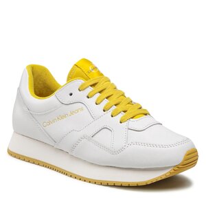 Sneakersy Calvin Klein Jeans - Retro Runner Low Lth-Tpu Wn YW0YW00787 White/Dune Yellow 0K5.