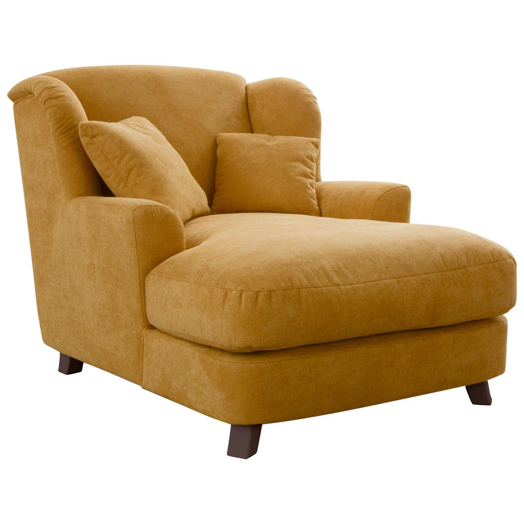 Sit & More XXL KRESLO, textil, kompozitné drevo, horčicovožltá.