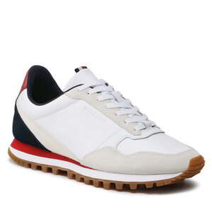 Sneakersy Tommy Hilfiger - Elevated Runner Leather Mix FM0FM04357  White YBR.