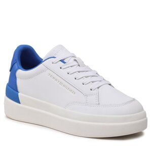 Sneakersy Tommy Hilfiger - Feminine Sneaker With Color Pop FW0FW06896 White/Electric Blue 0LA.