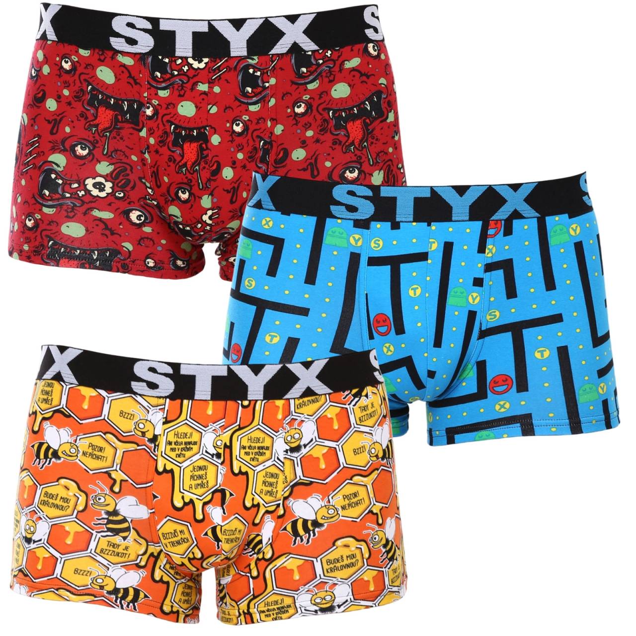 3PACK pánske boxerky Styx art športová guma viacfarebné (3G12914) L, trenky.
Boxerky Styx pre maximálny komfort
Pánske boxerky Styx patria k našim najpredávanejším produktom a my sa tomu vôbec nečudujeme.
Spodná bielizeň Styx má štýl
Boxerky a trenírky českej značky Styx sú známe predovšetkým pre svoj jedinečný vzhľad.