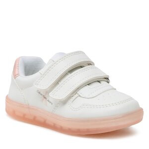 Sneakersy Calvin Klein Jeans - Low Cut Velcro Sneaker V1A9-80466-1355 S White/Pink X134.